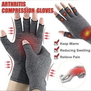 10/$10 Arthritis Compression Gloves, Large Heathered Gray, Mild Compression, New